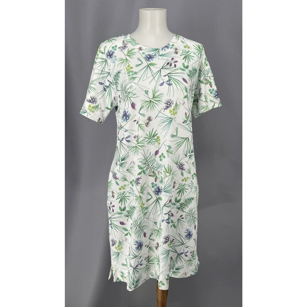 Helly Hansen Dress Womens Small White Floral Jersey T Shirt Midi Casual
